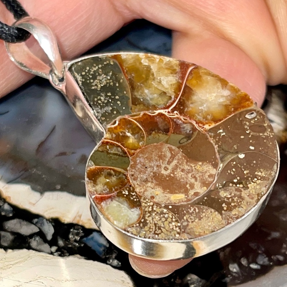 “Leadership & Guidance Stone” Ammonite Pendant 2”